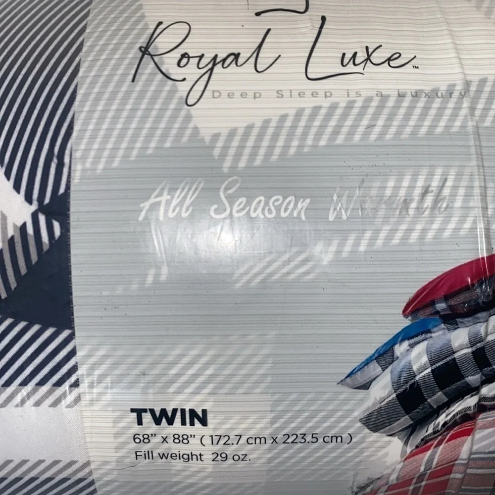 Royal Luxe Plaid Reversible Soft Brushed Microfiber Comforter Twin XL